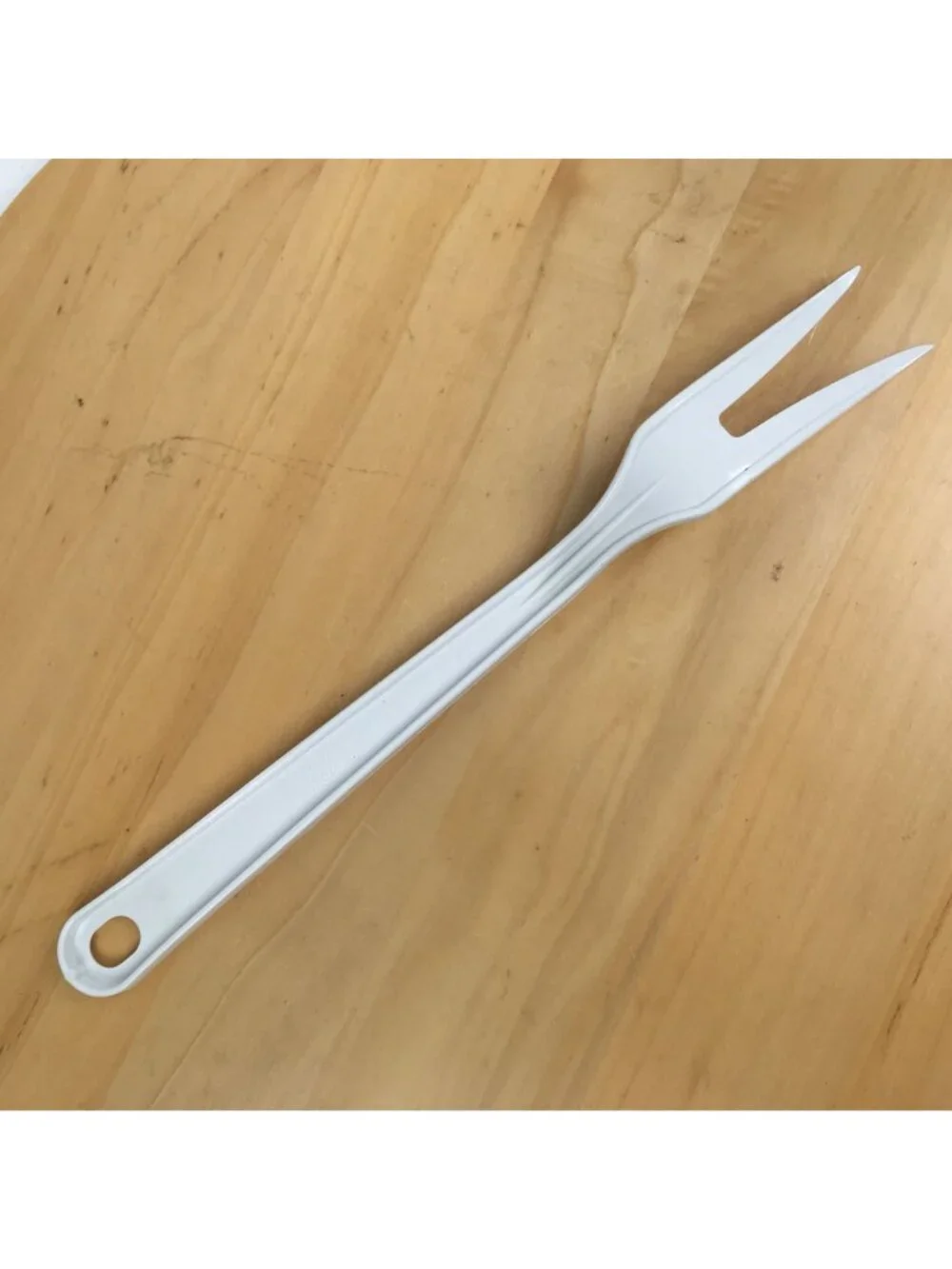 Vintage Tailor Made Products White Meat Fork Made USA Plastic Nylon